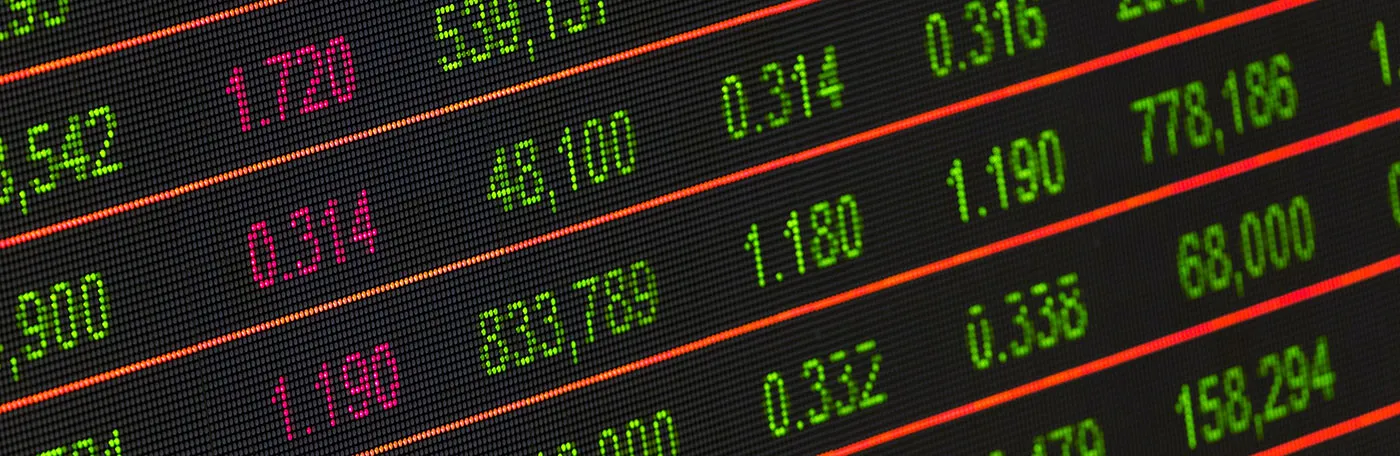 Screen of trading numbers